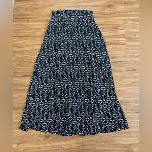 Joe Benbasset Black and White Maxi Skirt with Geometric Print